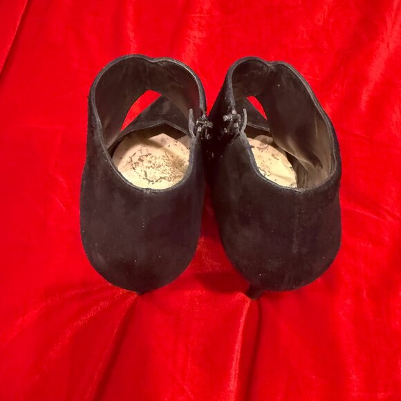 CHRISTIAN LOUBOUTIN BLACK SUEDE PLATFORM HEELS ANKLE BOOTS BOOTIES - Picture 10 of 15